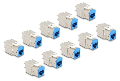 Immagine prodotto di Delock - Modulare Eingabe - werkzeugfrei - CAT 6a - RJ-45, LSA - Blau (Packung mit 10) (88113)