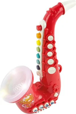 Produktbild von Kinder Musikinstrument Spielzeug Saxophon, mit LED-Licht, 10 Lieder, 5 Lautstärken, Lernspaß