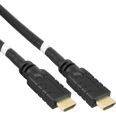 Image de InLine® 17050P Câble HDMI, HDMI High Speed avec Ethernet, mâle/mâle, actif, noir / or, 50m