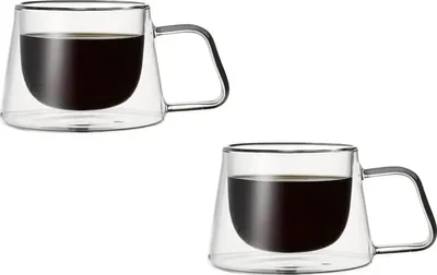 Image de RHP verres thermiques à double paroi en set de 2/4/6 pièces - verres à café résistants à la chaleur avec anse pour cappuccino, latte macchiato & thé. Tasses à thé élégantes et isolées pour une dégustation optimale 200ml set de 2 pièces