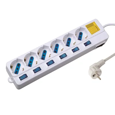 Obrázok produktu pre Ewent EW3932, 6 AC zásuvky/AC zásuviek, Typ F, 2500 W, Biela, 1,5 m
