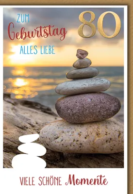 Produktbild von 80. Geburtstag Glückwunschkarte mit Briefumschlag Steinturm