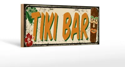 Produktbild von Holzschild Hinweis 27x10cm Tiki Bar