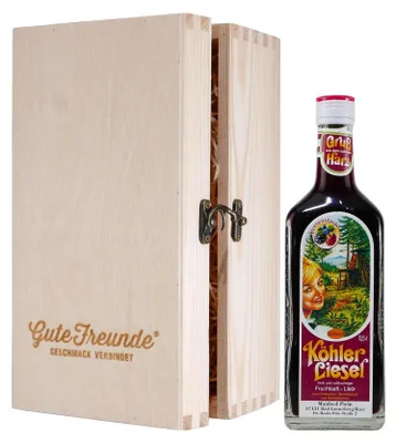 Immagine prodotto di Liqueur ai succhi di frutta Köhler Liesel con confezione regalo in legno
