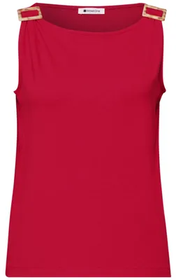 Immagine prodotto di Street One LTD Maglia in jersey fiammato con stampa QR e spalle, rosso salsa, taglia 40