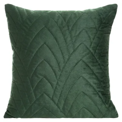 Zdjęcie produktu dla Poszewka na poduszkę LUIZ 40x40 cm ciemnozielona welwetowa pikowana