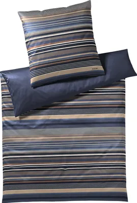 Produktbild von Joop! Wendebettwäsche Micro Lines Mako-Satin dunkelblau Größe 135x200 cm (40x80 cm) AL