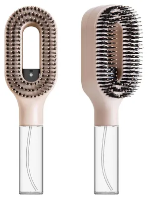 Produktbild von Sprühbürste für Locken & glatte Haare, Anti-Frizz Stylingbürste mit 55 ml Wassertank, Entwirrbürste für feines & trockenes Haar