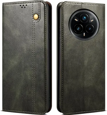 Image de Etui pour Realme 14 Pro étui en cuir avec fonction stand vert