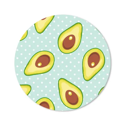 Produktbild von MuchoWow® Mauspad Mousepad Avocado - Muster - Polka dots 20x20 cm - Mousepads - Maus Mat - Pad - Mausunterlage - Schreibtischmatte