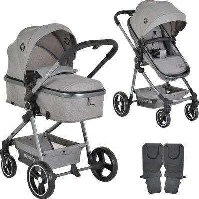 Produktbild von Moni Nania Giselle Grau 2-in-1 Kinderwagen inkl. Adapter 111860
