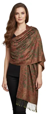 Obrázek produktu pro Šál Pashmina s jacquardovým vzorem, dámský, šedá barva, rozměry 70 x 28 cm