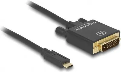 Produktbild von DELOCK USB-Kabel Typ C -> DVI(24+1) St/Bu 4K 30 Hz 3,0m sw