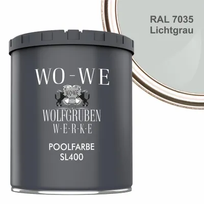 Produktbild von Schwimmbadfarbe Poolfarbe Schwimmbeckenfarbe SL400 Lichtgrau ähnl. RAL 7035 - 750ml