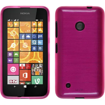 Produktbild von PhoneNatic Case kompatibel mit  Nokia Lumia 530 - pink Silikon Hülle brushed Cover