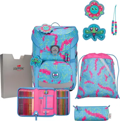 Produktbild von DerDieDas ErgoFlex Easy Happy Pixel Schulranzen Set 5tlg.