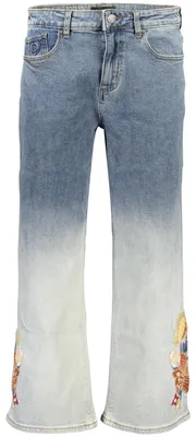 Produktbild von Damenjeans Blau mit Stickerei: 5-Taschen, Reißverschluss & Knopf