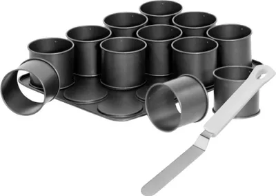 Produktbild von Mini-Kuchenbackblech und Zuckergussspatel – ZENKER – Schwarz Metallic