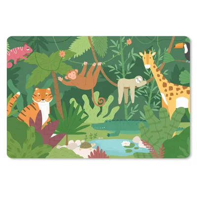 Produktbild von MuchoWow® Schreibtischunterlage Dschungel - Tiere - Natur 60x40 cm - XXL Mauspad - Großes Mauspad