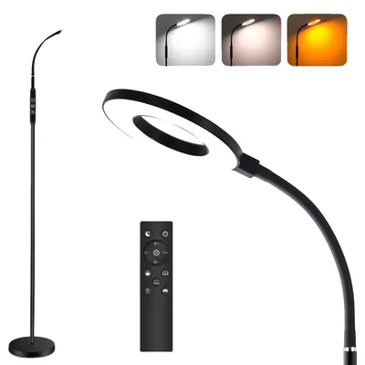 Image de Lampadaire, intensité réglable, avec télécommande, 1 pièce, noir