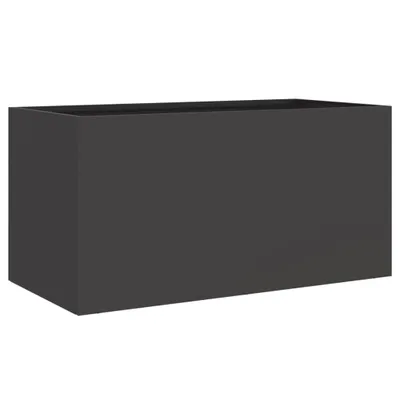 Image de Jardinière noir 62x30x29 cm acier
