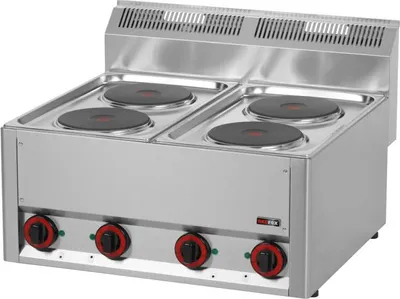 Obrázok produktu pre Elektrický sporák KBS so 4 horákmi Ø18 cm, stolová jednotka, 660 x 600 x 290 mm, 4 x 2 kW, 230 V