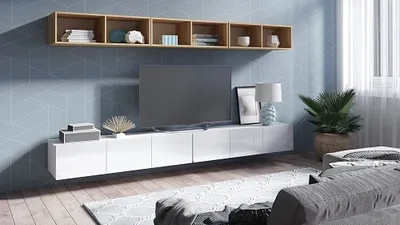 Produktbild von Furmeb24 - CALABRINI 33 -Wohnwand , Schrankwand, (Weiss)