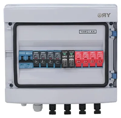 Productafbeelding van Zonne-energie Combinatiebox - PV Stroom Verdeler - Zonnepanelen Beveiligen - IP65 Waterdicht - 1000V DC - Grijs