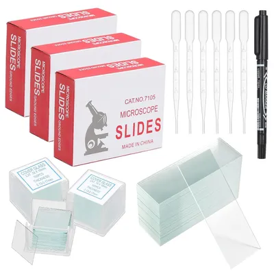 Imagen del producto de Kit de portaobjetos para microscopio, 450 unidades, de 26 x 76 mm, para microscopía