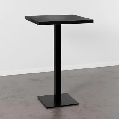 Produktbild von Gastro Stehtisch 70x70 cm | Dunkle Holzoptik | Gusseisengestell