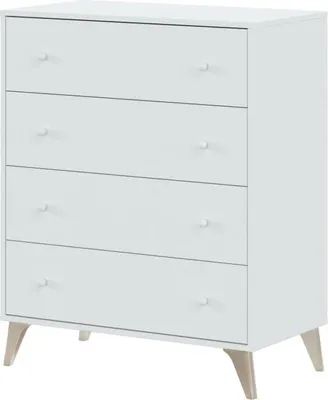Obrázok produktu pre Krásna komoda so 4 zásuvkami – biela – 95 x 77,5 x 40 cm