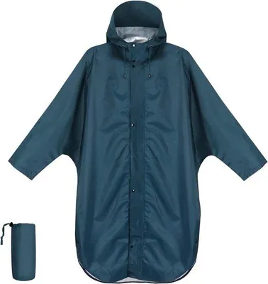 Produktbild von Wasserdichter Regenponcho mit Kapuze und Ärmeln, leicht und winddicht, für Damen und Herren