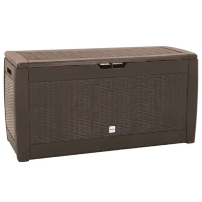 Image de The Living Store Coffre de jardin Marron 119x48x60 cm Polypropylène