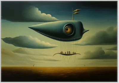 Produktbild von Wallario Wandbild Himmelsfahrer, Größe: 70,30 x 100,30 cm, Poster mit weißem Kunststoffrahmen