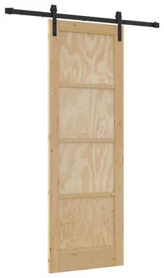Zdjęcie produktu dla vidaXL Drzwi przesuwne w kolorze naturalnym 73,5 x 211 cm z litego drewna sosnowego