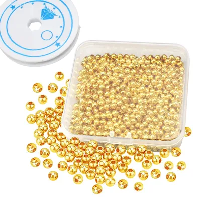 900 vergoldete runde Abstandskugeln, 2 mm, für DIY-Schmuck