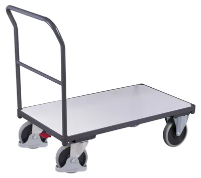 Produktbild von Leitfähiger ESD Plattformwagen - Ladefläche 500 x 880 mm (BxT) - Traglast 400 kg - graphitgrau