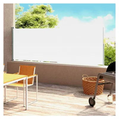 Produktbild von Ausziehbare Seitenmarkise 200x500 cm Creme, Balkonmarkise wasserdicht für Terrasse, Wohnmobil, Garten, Café