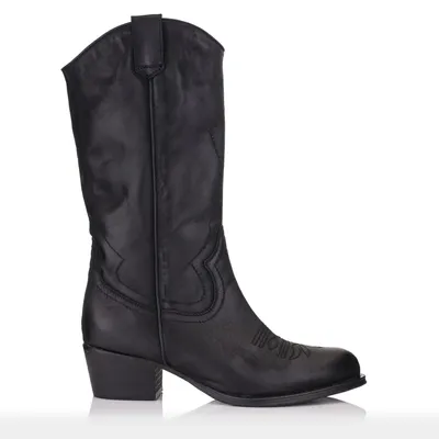 Produktbild von Omnio Cowboystiefel, schwarz, aus Wildleder und Leder