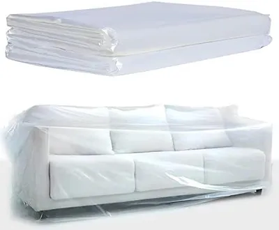 Produktbild von 2PC Möbelhülle Sofabezug Abdeckung Transparente Sofa Staubschutzhüllen Kunststoff Wasserfeste Sofabezug Möbelhülle Sofa Protector für Couch Sessel Möbel Renovierung (200 x300cm)