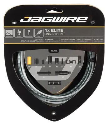 Zdjęcie produktu dla Zestaw linek przerzutek Jagwire Road & Mountain Elite 1x, kolor szary – lekkie, precyzyjne linki...
