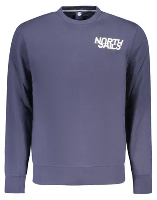 Produktbild von Herren Langarm-Sweatshirt Blau – Angeraut mit Druck & Rundhals