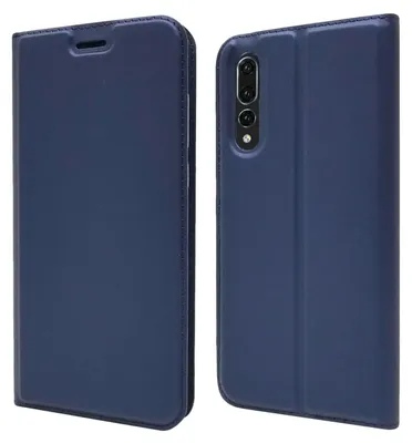 Produktbild von NALIA Hülle für Huawei P20 Pro, Slim Kickstand Handyhülle Flip Case Kunstleder Blau