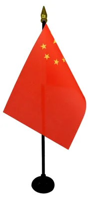 Produktbild von Tischflagge China - 15 x 10 cm mit goldener Spitze