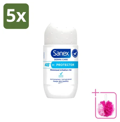 Imagen del producto de 5 unidades de Sanex Dermo Protector, desodorante en roll-on - 53 ml - Paquete económico - 5 unidades