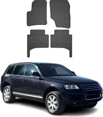 Image de Tapis de Sol pour VW Touareg I 2002-2010 OMAC Noir Caoutchouc 4x