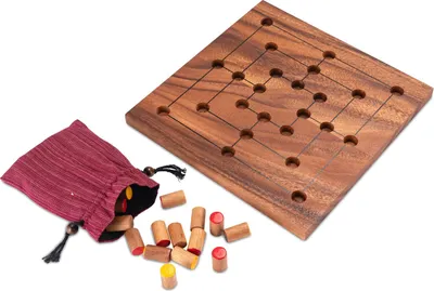 Zdjęcie produktu dla Młynek rozmiar XL dla 2 graczy - wytrzymała plansza 25 x 25 cm - drewniana gra strategiczna