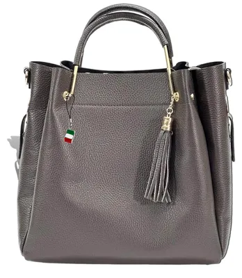 Image de Sac à main pour femme Florence en cuir véritable marron D2OTF857N5