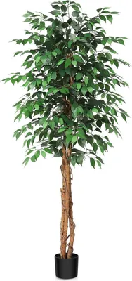 Obrázok produktu pre Umelá rastlina ficus strom 180 cm veľký prírodný drevený kmeň vnútorné vonkajšie kancelárie doma
