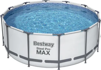 Produktbild von Steel Pro MAX Rahmenpool 366 x 122 12 Fuß BESTWAY 5in1 + Leiter + Abdeckung + Pumpenfilter